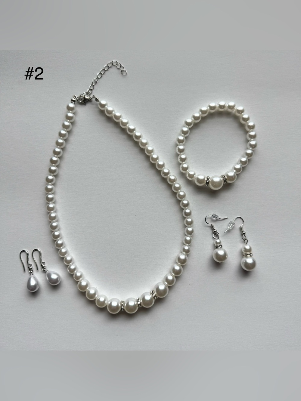 Pearl Necklace And Earrings With a Beautiful Bracelet Jewelry Mother Day Set
